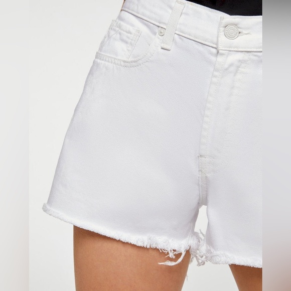 NWOT 7 For All Mankind Monroe Shorts White Denim Cutoff Button Fly Size 31 - Picture 3 of 14